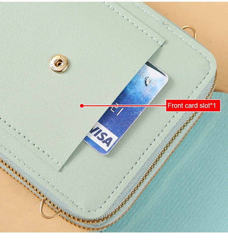 Touch Screen Cell Phone Women Bags Soft Leather Wallets Hand Purses Crossbody Bags for Women Small Handbag Cheap Women's Bags