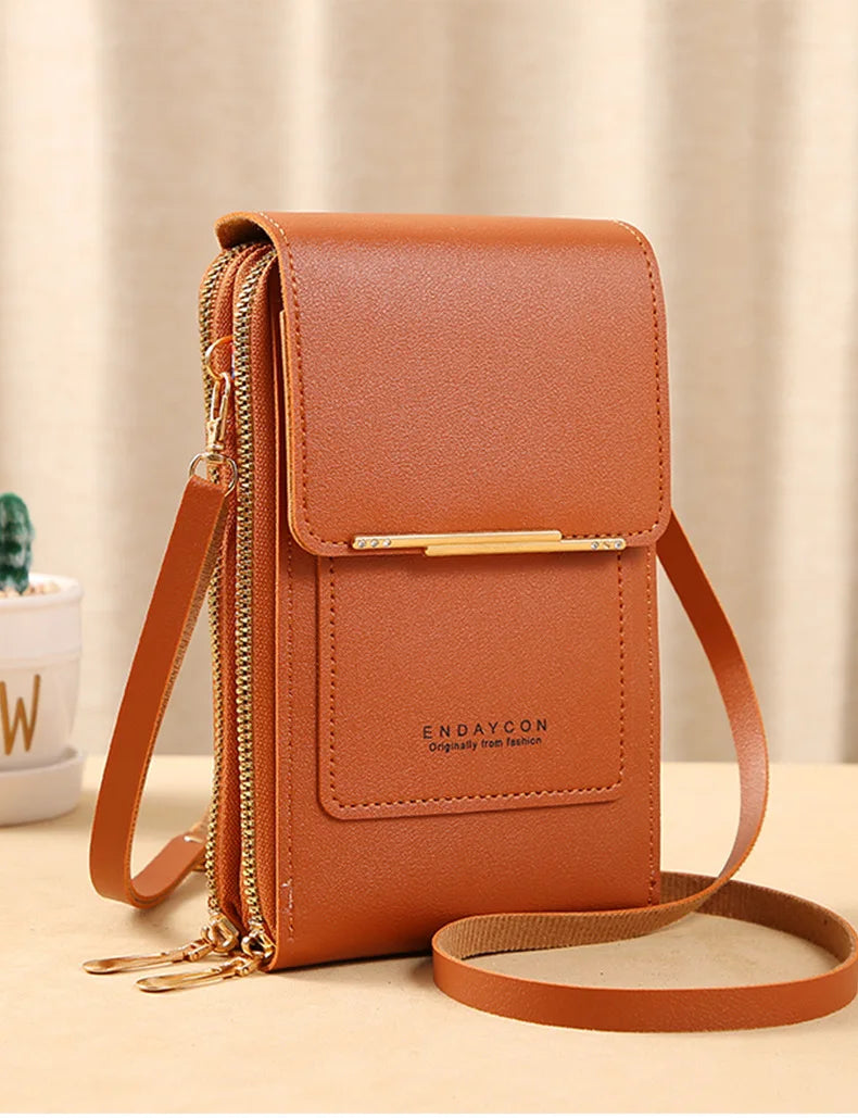 Touch Screen Cell Phone Women Bags Soft Leather Wallets Hand Purses Crossbody Bags for Women Small Handbag Cheap Women's Bags