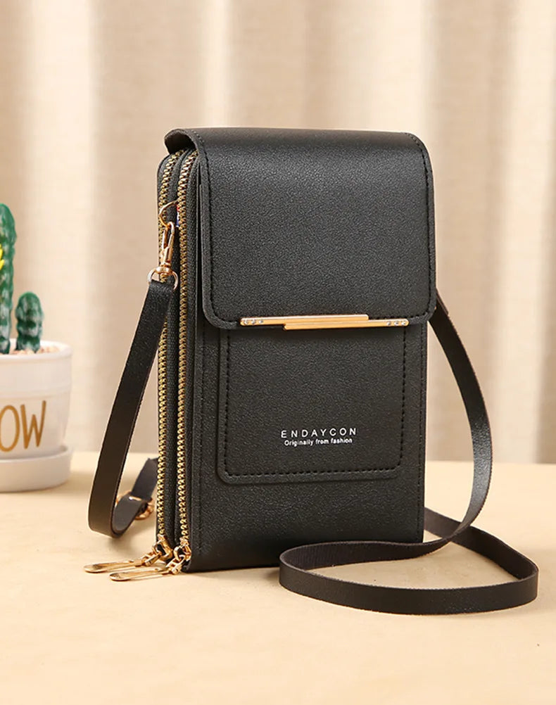 Touch Screen Cell Phone Women Bags Soft Leather Wallets Hand Purses Crossbody Bags for Women Small Handbag Cheap Women's Bags