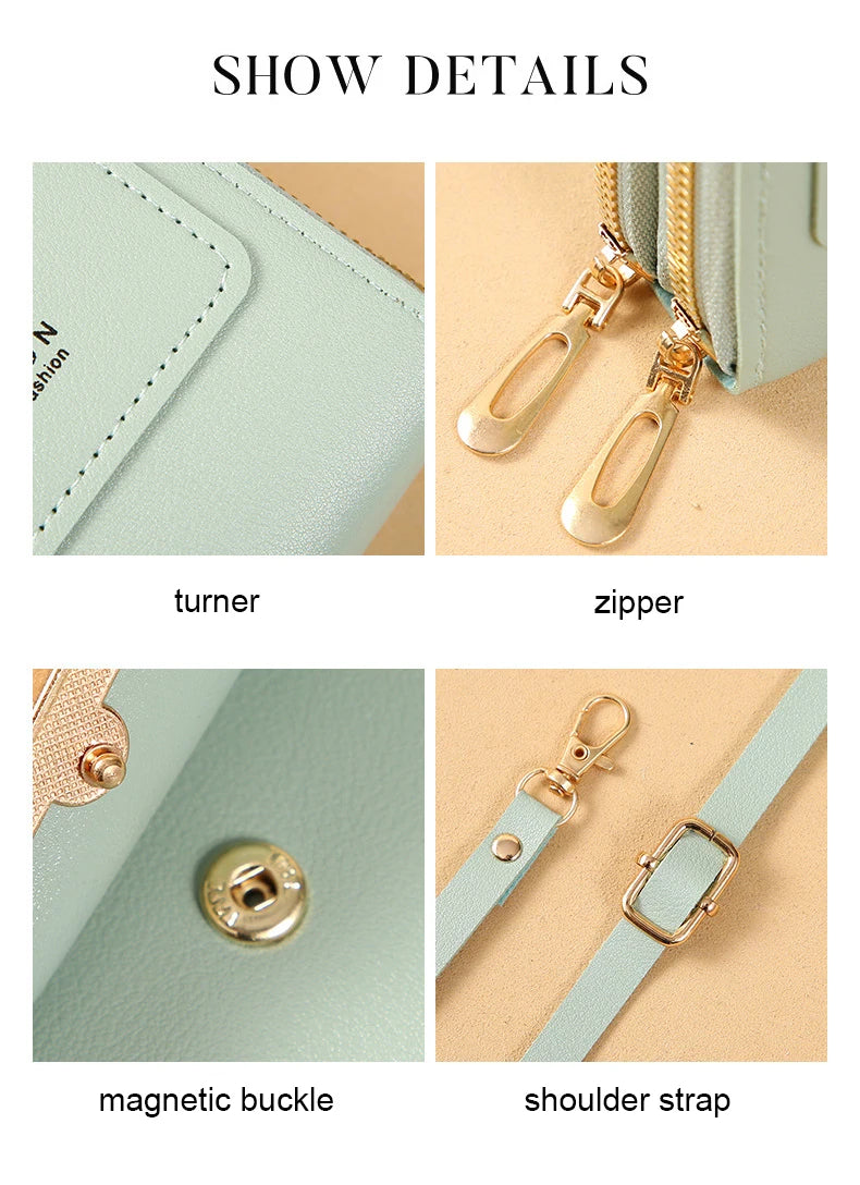 Touch Screen Cell Phone Women Bags Soft Leather Wallets Hand Purses Crossbody Bags for Women Small Handbag Cheap Women's Bags